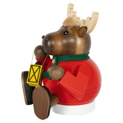 Rauchfigur Elch sitzend 14cm