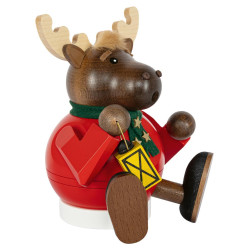 Rauchfigur Elch sitzend 14cm