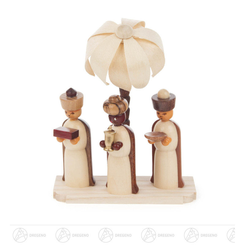 Heilige 3 Könige mit Palme, natur auf Sockel