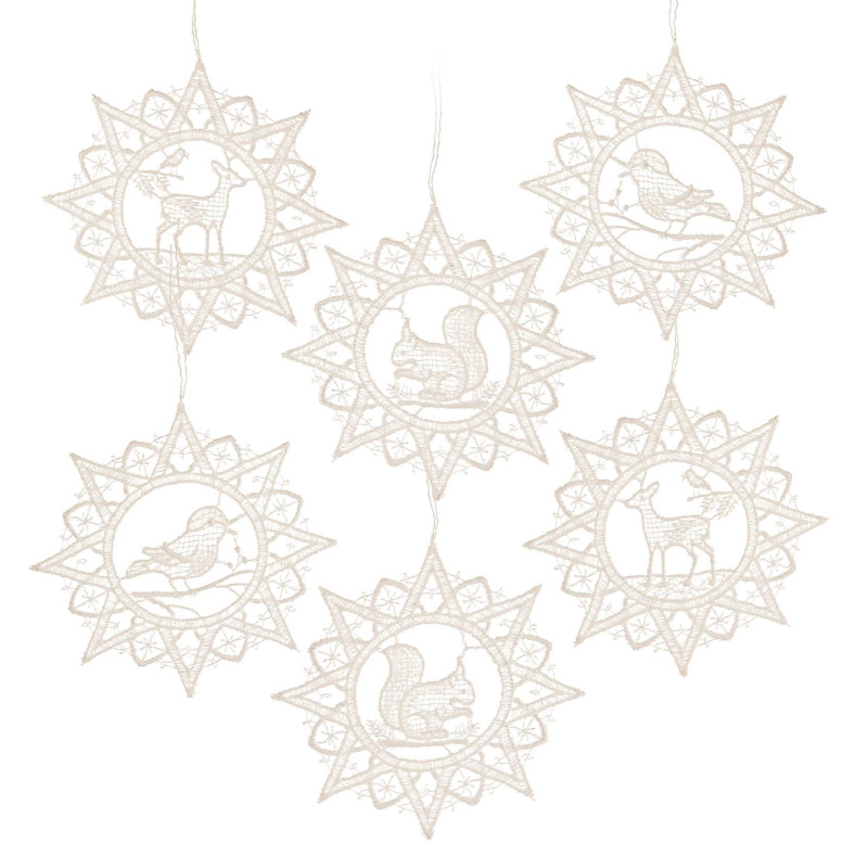 Behang Stern-Motive sortiert 6-teilig 2x 291871 2x291872 2x291873 9cm