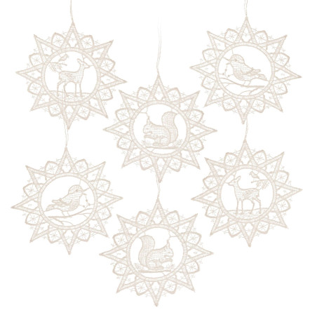 Behang Stern-Motive sortiert 6-teilig 2x 291871 2x291872 2x291873 9cm