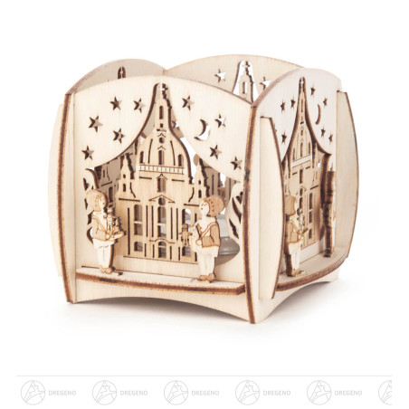 Teelichthalter Dresdner Frauenkirche und Striezelkinder 8cm