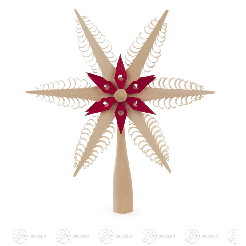 Christbaumspitze Spanstern,rot-natur Durchmesser 20cm