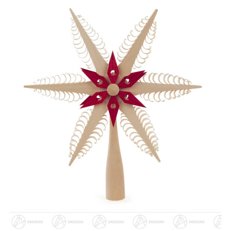 Christbaumspitze Spanstern,rot-natur Durchmesser 20cm