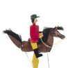 Pendelreiter rot auf Rappe 15cm
