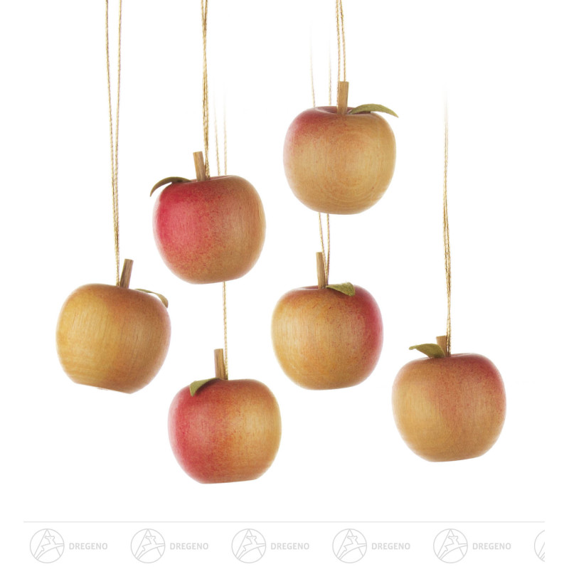 Baumbehang Apfel mit Blatt (12) 2,5cm