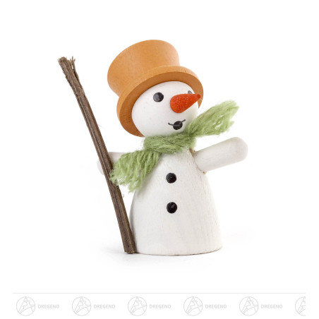 Schneemann mit orangenem Zylinder 5cm