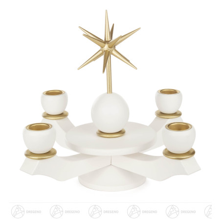 Adventsleuchter mit Stern weiß für Wachskerzen D22 mm 20cm