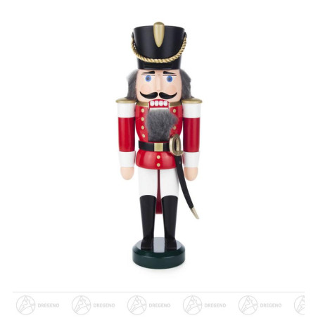 Nussknacker Husar rot-weiß, 28cm