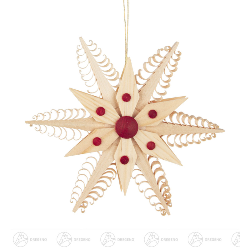 Behang Spanstern natur, rote Punkte 11cm