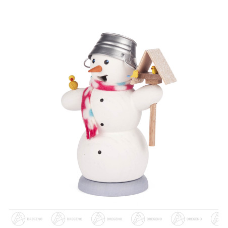 Räuchermann Schneemann mit Vogelhaus