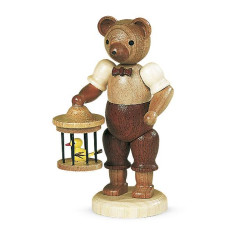 Bär mit Vogelkäfig