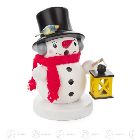 Räuchermann Schneemann mit Laterne