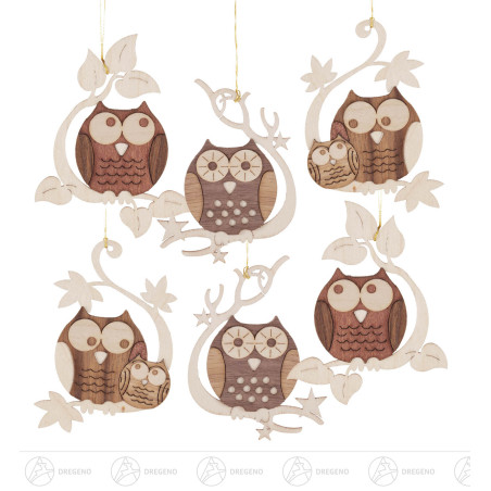 Behang Eulen (6) 8cm