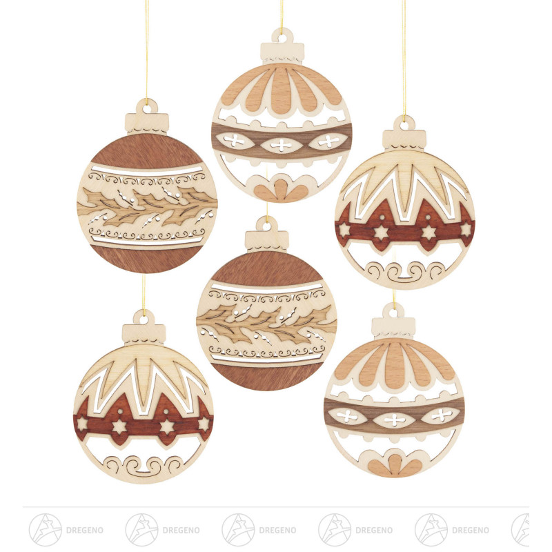 Behang Christbaumkugeln (6) 6cm