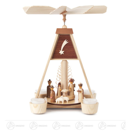 Pyramide mit Christi Geburt, für Teelichte