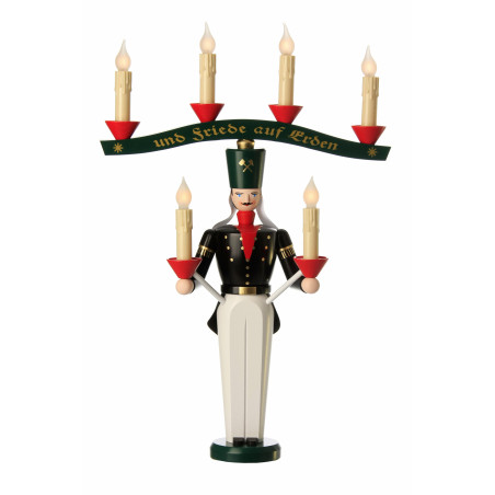 Lichterbergmann mit Joch farbig elektrisch beleuchtet 46cm