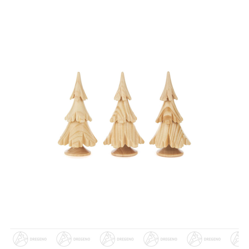 Massivholzbaum natur, 6,5cm (3 Stück)