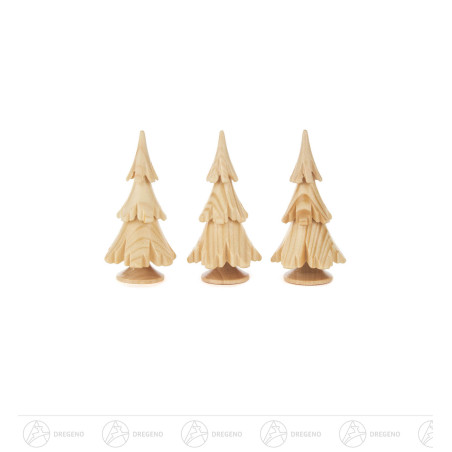 Massivholzbaum natur, 6,5cm (3 Stück)