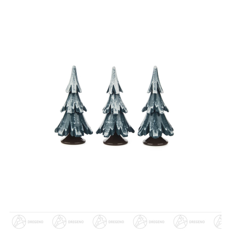 Massivholzbaum grün/weiß lackiert 6,5cm (3 Stück)
