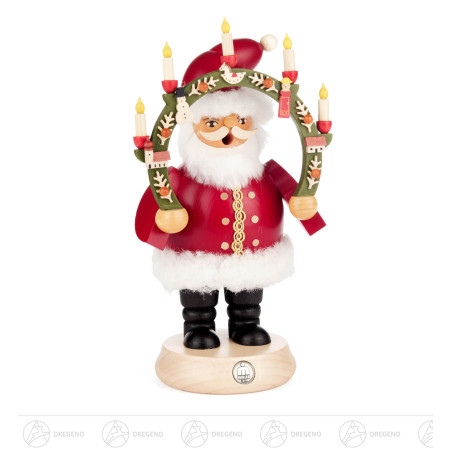 Räuchermann Weihnachtsmann mit Kerzenbogen