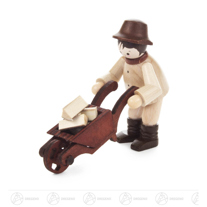 Waldmann mit Schubkarre natur 5,5cm