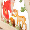Rundbogen mit Weihnachtsmann und Reh farbig mit elektr.Beleuchtung 42x42cm