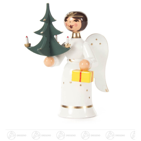 Miniatur Engel mit Weihnachtsbaum 6cm