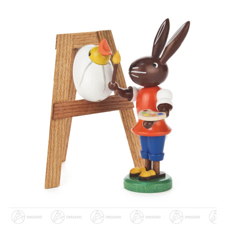 Hase mit Staffelei und Küken 9cm
