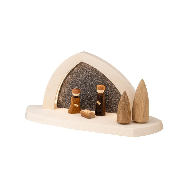 Gesteinsbogen 15x31x11cm natur LED beleuchtet Christi Geburt