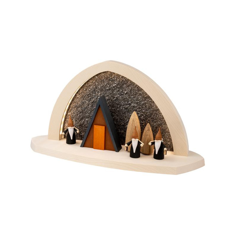 Gesteinsbogen 21x40x13cm natur LED beleuchtet Bergwichtel