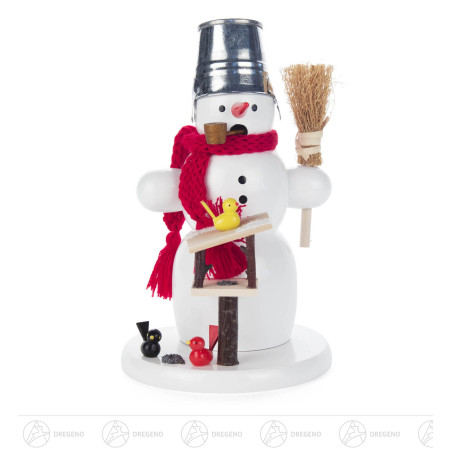Räuchermann Schneemann mit Vogelhaus