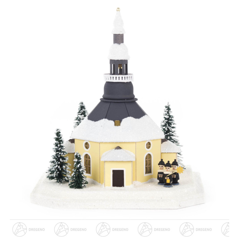 Lichterhaus Seiffener Kirche, klein elektr. Beleuchtung