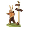 Hase Wanderer am Wegweiser