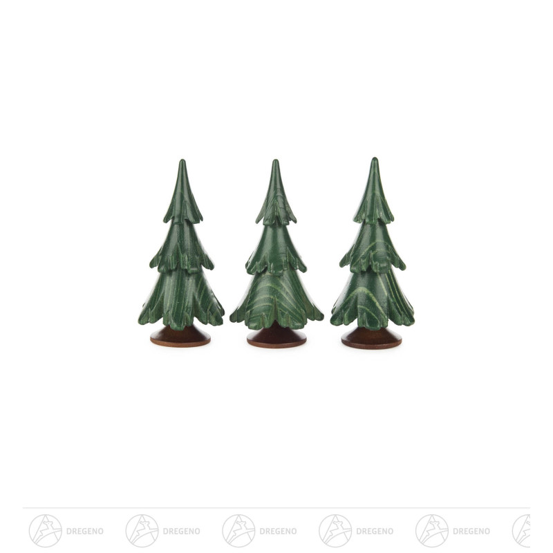 Massivholzbaum grün lasiert 6,5cm (3 Stück)