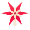 Christbaumspitze rot/natur mit elektrischer Beleuchtung 25cm