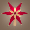 Christbaumspitze rot/natur mit elektrischer Beleuchtung 25cm