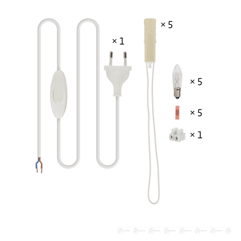 Bauteilsatz für Schwibbogen 5 Kerzen