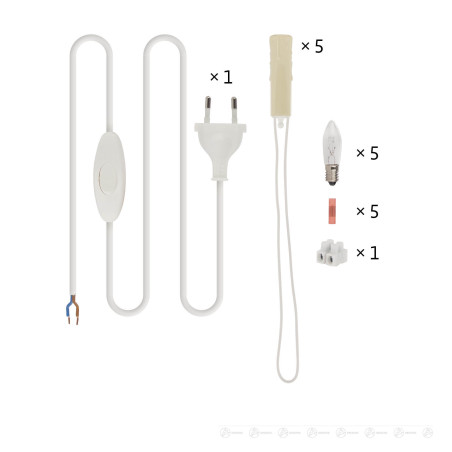Bauteilsatz für Schwibbogen 5 Kerzen