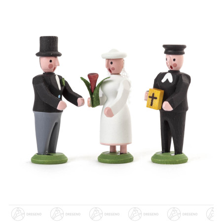 Miniatur Brautpaar und Pfarrer