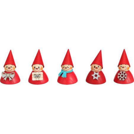 Weihnachts-Wippel, 5er Satz 4cm