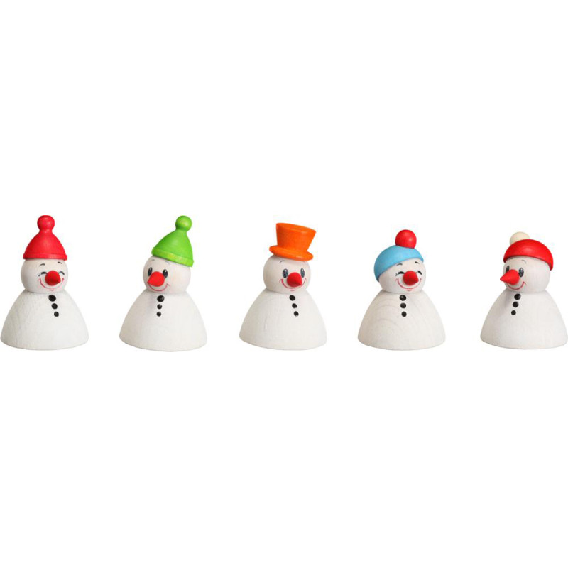 Wippel-Schneemann-Junior, 5er Satz 4cm