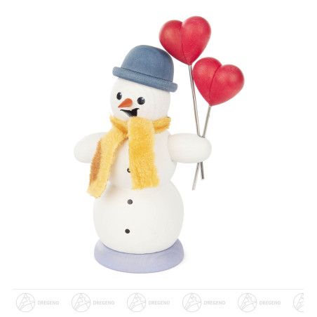 Räuchermann Schneemann mit Herzen