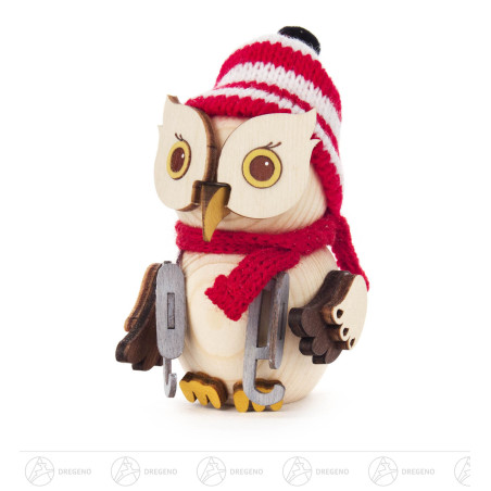 Mini-Eule mit Schlittschuhen 7cm