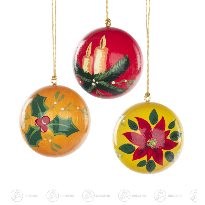 Weihnachtsbaumkugeln 4cm rot, gelb, orange Weihnachtsmoti 4cm