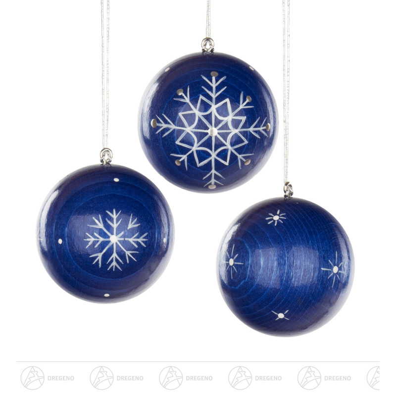 Weihnachtsbaumkugeln 4cm blau mit Kristallen