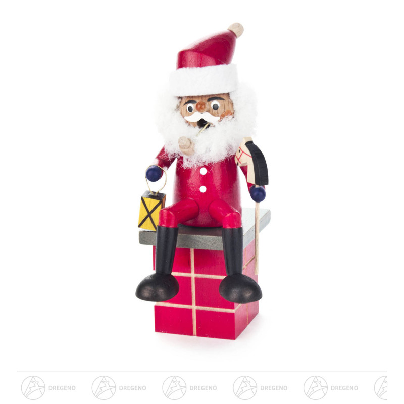 Mini Räuchermann Weihnachtsmann auf Schornstein