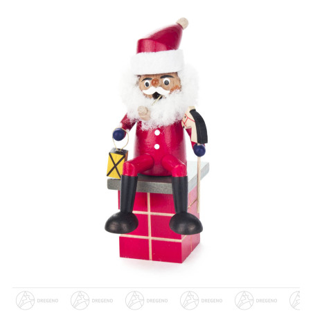 Mini Räuchermann Weihnachtsmann auf Schornstein