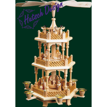 Pyramide Christi Geburt 2-st., natur  40 cm