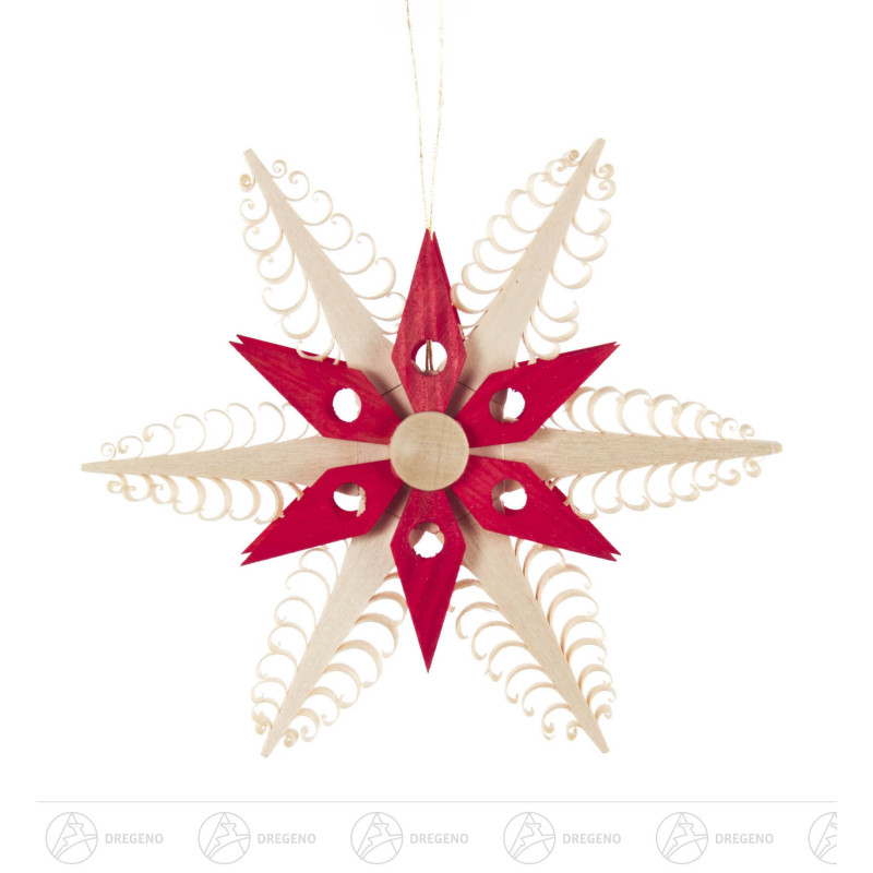 Behang Spanstern rot/natur 14cm